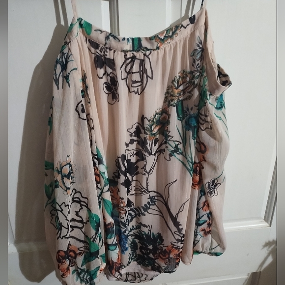NY & Co. Floral print off the shoulder top sz L - Picture 6 of 6